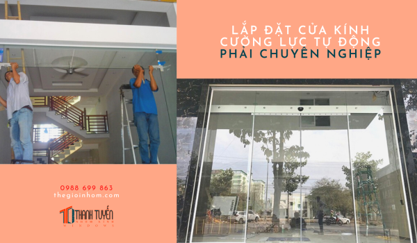 lắp đặt kính cường lực