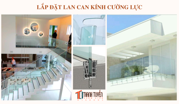 Lắp đặt lan can kính cường lực